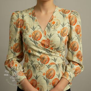 Jersey VISCOSE Enjoy The Silence orange digital print