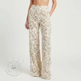 Viskosestoff leinen FOIL Leaves bronze