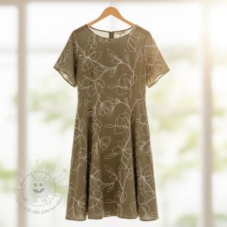 Viskosestoff leinen EMBROIDERY Flower Danielle pickle