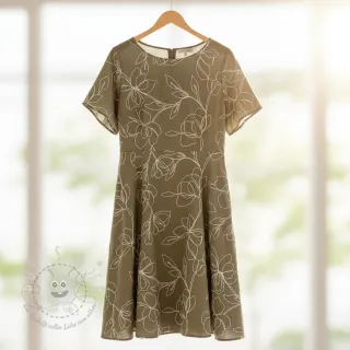 Viskosestoff leinen EMBROIDERY Flower Danielle pickle