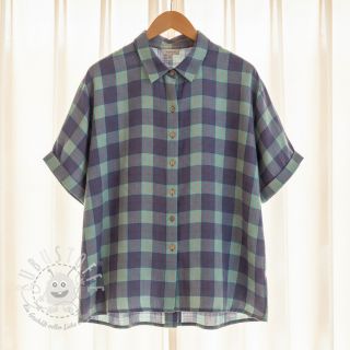 Viskosestoff leinen YARN DYED Square green