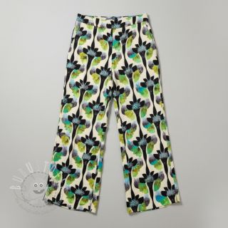 Viskosestoff leinen Artificial flower design A digital print