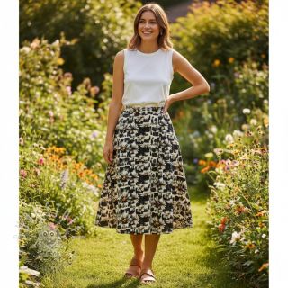 Viskosestoff leinen Daisy design A digital print