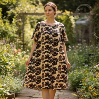 Viskosestoff leinen Sunlower design A digital print