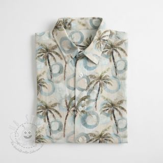 Viskosestoff leinen Palm tree digital print