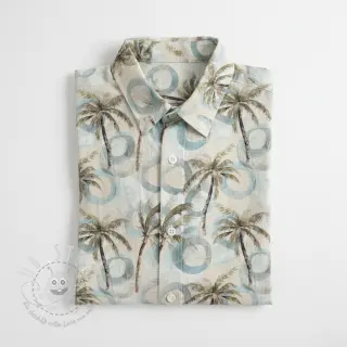 Viskosestoff leinen Palm tree digital print