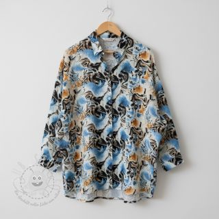 Viskosestoff leinen Paint chaos design A digital print