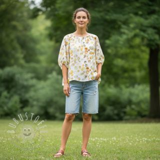 Viskosestoff leinen Natural Lin Livy yellow digital print