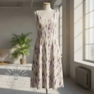 Viskosestoff leinen Natural Lin Lina purple digital print