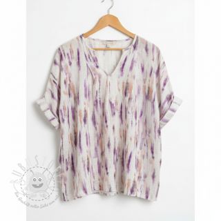 Viskosestoff leinen Natural Lin Lina purple digital print