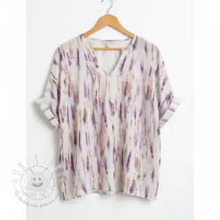 Viskosestoff leinen Natural Lin Lina purple digital print