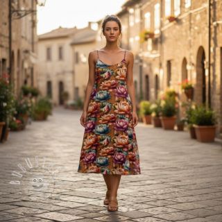 Viskosestoff leinen Marigold design C digital print