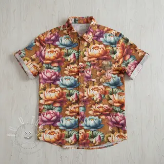 Viskosestoff leinen Marigold design C digital print