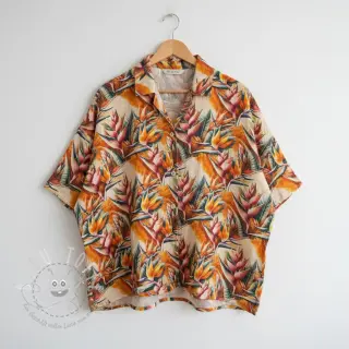 Viskosestoff leinen Marigold design A digital print