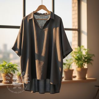 Viskosestoff leinen PREMIUM dark grey