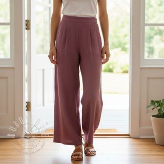 Viskosestoff leinen CRINCLE mulberry