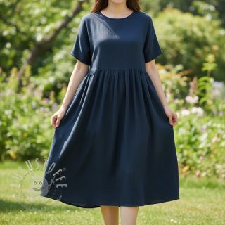 Viskosestoff leinen CRINCLE navy