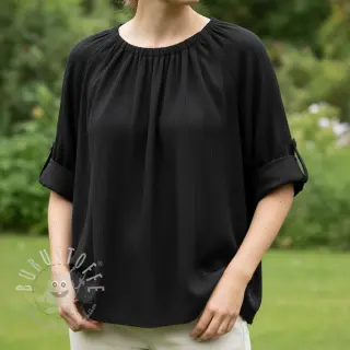 Viskosestoff leinen CRINCLE black