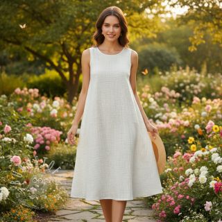 Viskosestoff leinen CRINCLE off white