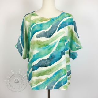 Viskosestoff SATIN Chloe blue digital print