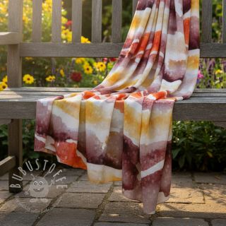 Viskosestoff SATIN Chloe red digital print