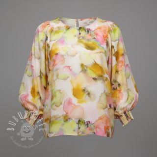 Viskosestoff SATIN Ambre yellow digital print