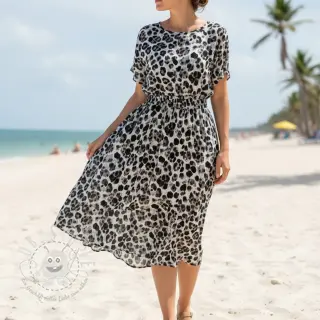 Viskosestoff SATIN Animal skin black digital print