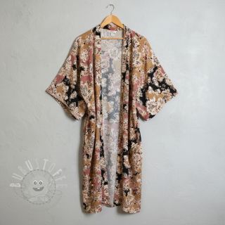 Viskosestoff SATIN Flowie Noe black digital print