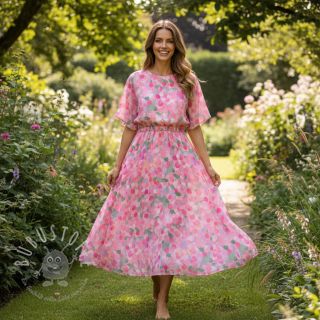 Viskosestoff SATIN Abstract digital print