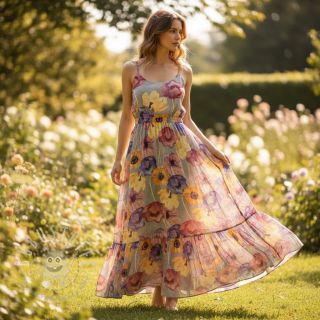 Viskosestoff RADIANCE Flower Elia digital print