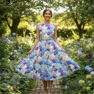 Viskosestoff RADIANCE Flower Horas digital print