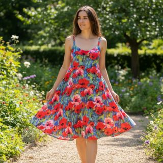 Viskosestoff RADIANCE Poppies digital print