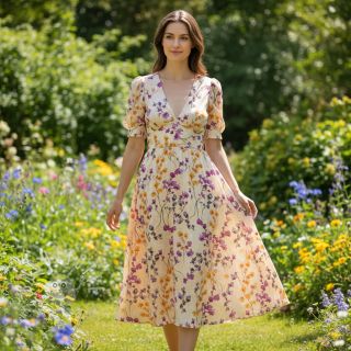 Viskosestoff RADIANCE Ephora flowers digital print