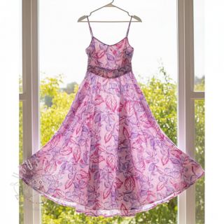 Viskosestoff RADIANCE Anabella leaves pink digital print