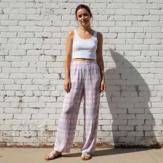 Viskosestoff RADIANCE Check purple digital print