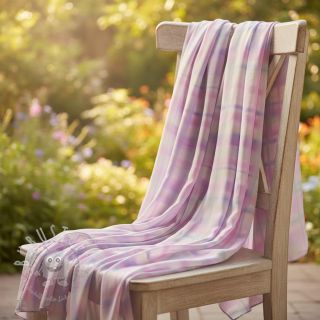 Viskosestoff RADIANCE Check purple digital print