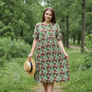 Viskosestoff RAYON POPLIN Knitted design E digital print