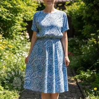 Jersey VISCOSE Unity blue digital print