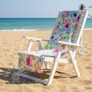 Viskosestoff STRETCH Watercolour flowers design B digital print