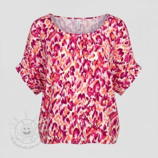Viskosestoff STRETCH Ikat fuchsia
