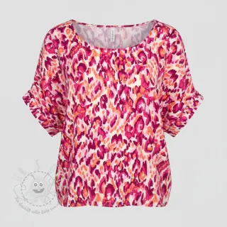 Viskosestoff STRETCH Ikat fuchsia