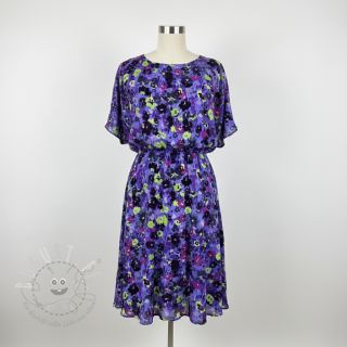 Viskosestoff LUREX Dark night flowers digital print