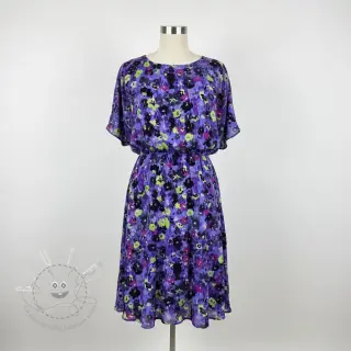 Viskosestoff LUREX Dark night flowers digital print