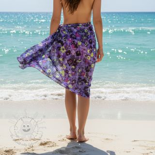 Viskosestoff LUREX Dark night flowers digital print