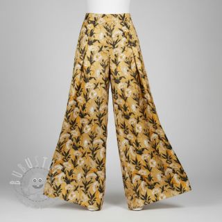 Viskosestoff LUREX White flowers ecru digital print