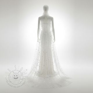 Feintüll Rainbow HEARTS off white