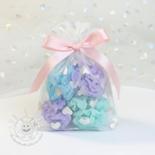 Feintüll Rainbow HEARTS off white