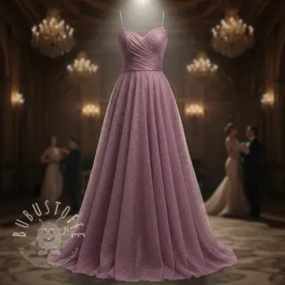 Feintüll ROYAL SPARKLE dark lilac gold