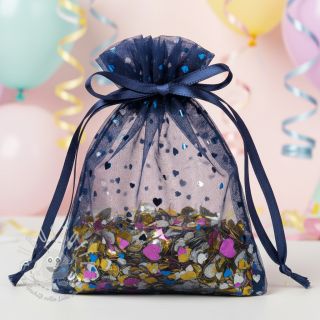 Feintüll ROYAL Hearts navy