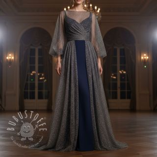 Feintüll ROYAL SPARKLE dark grey silver